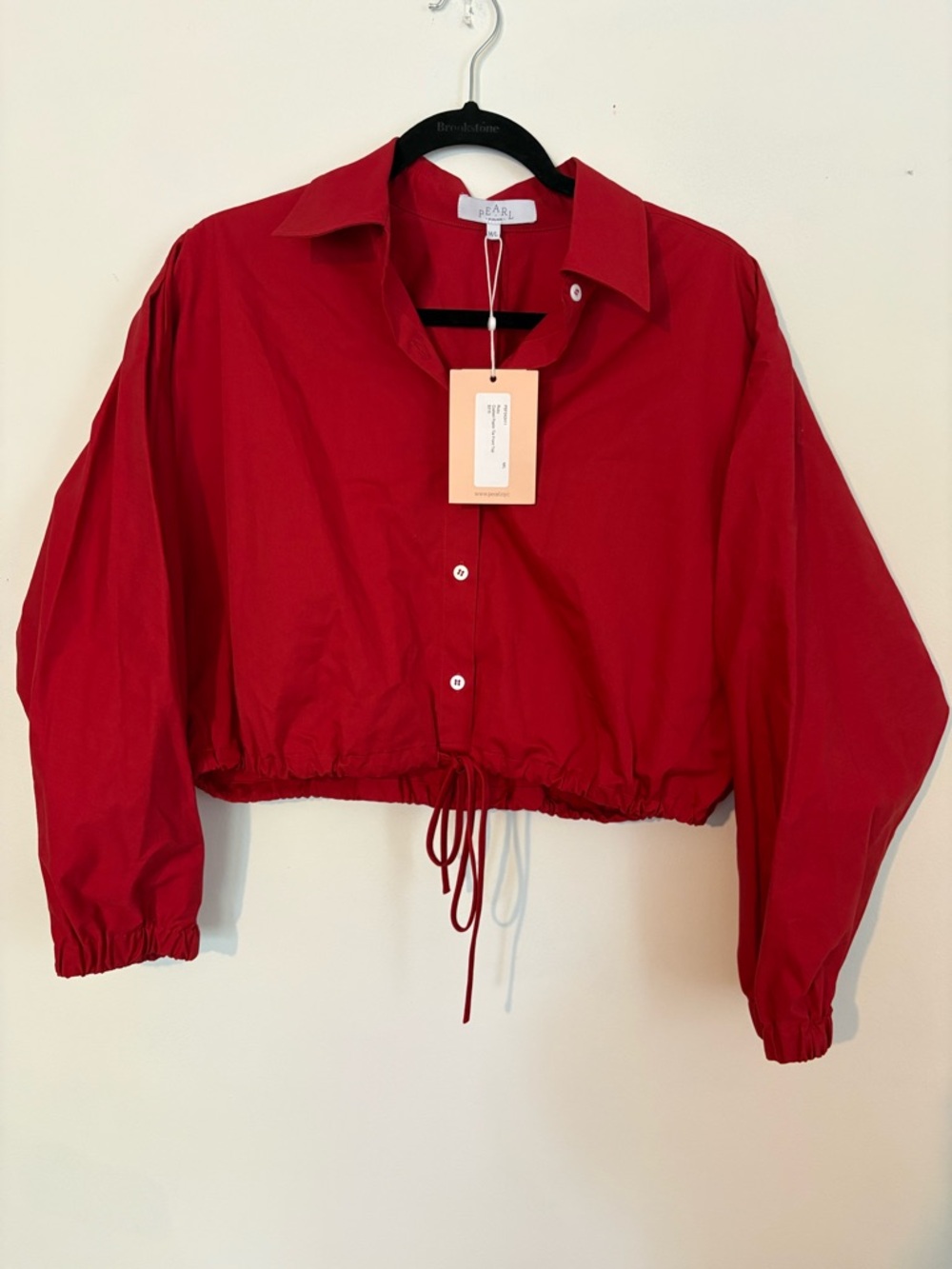 Ruby Red Poplin Tie Front Top | Luxury | 90s Aesthetic | Clean | Sophisticated